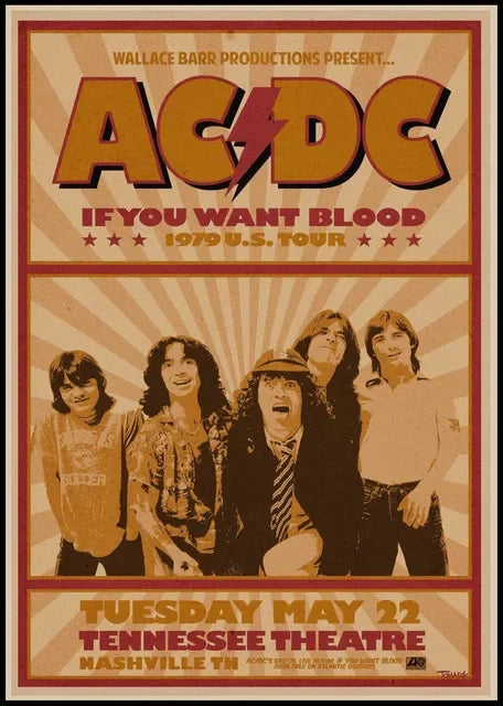 AC/DC Wall Poster – Classic Rock Artwork | Multiple Sizes