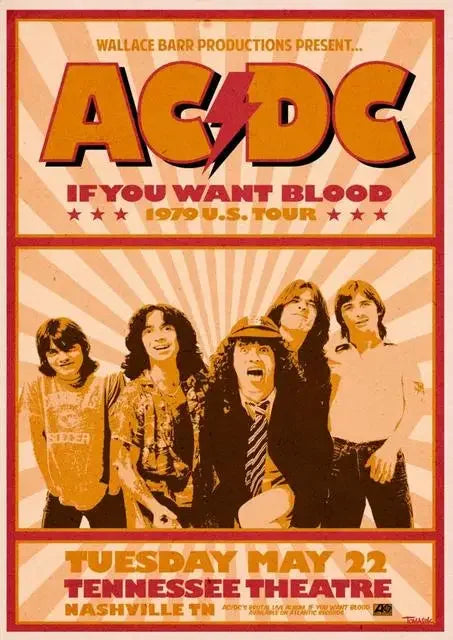 AC/DC Wall Poster – Classic Rock Artwork | Multiple Sizes