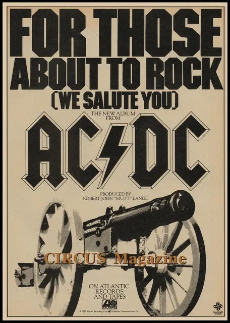 AC/DC Wall Poster – Classic Rock Artwork | Multiple Sizes