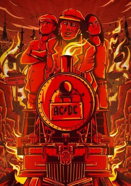 AC/DC Wall Poster – Classic Rock Artwork | Multiple Sizes