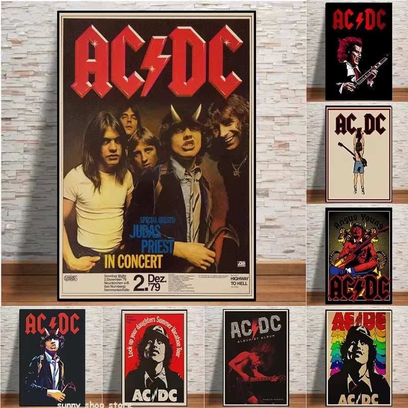 AC/DC Wall Poster – Classic Rock Artwork | Multiple Sizes